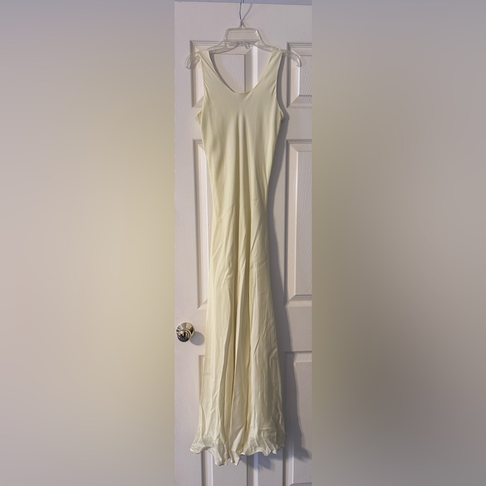INC International Concepts Cream Silk Dress